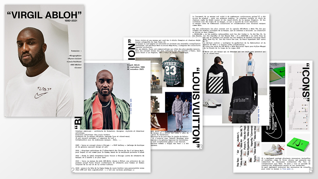 Pages du magazine sur Virgil Abloh